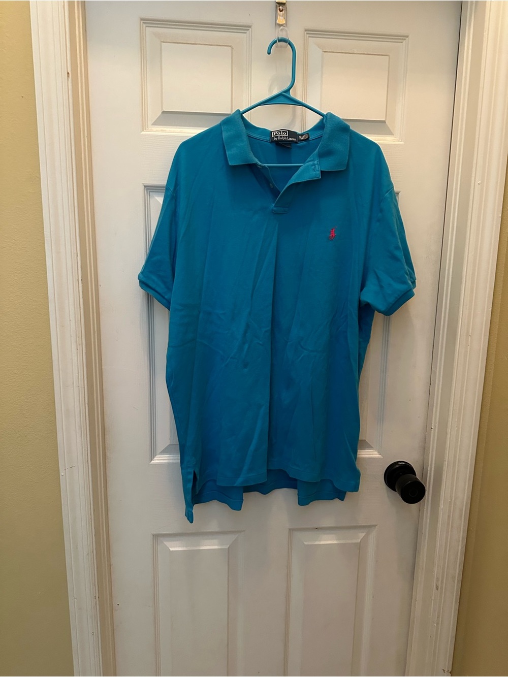 Polo by Ralph Lauren Teal Polo with Pink Pony Embroidery